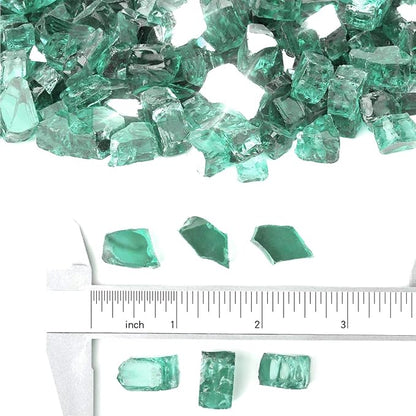Stanbroil 10-Pound Fire Glass - 1/2 inch Reflective Tempered Fire Glass for Fireplace Fire Pit, Light Green Reflective
