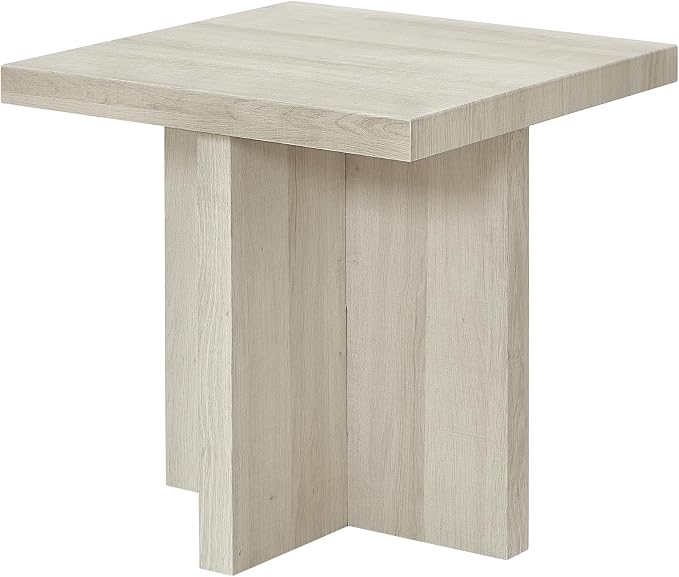 Roundhill Furniture Mchome Square End Table, Nightstand, White Finish