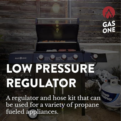 GasOne Propane Regulator 3 Feet Universal QCC1 Grill Replacement with 36 inches hose for Most LP Gas Grill, Heater and Fire Pit Table, 3/8" Female Flare Nut