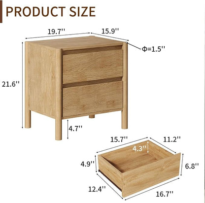 CHUWELL 3-Piece Bedroom Dresser Set-9 Drawer Dresser & 2 Nightstands,63" Wide Oak Dresser and Night Stands with Solid Wood Cylindrical Legs,Rustic Wooden Storage for Bedroom