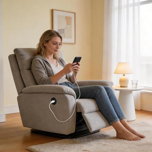 Fromann 2 Button Remote Hand Control Handset with USB and Blue Light for Power Recliner Lift Chairs