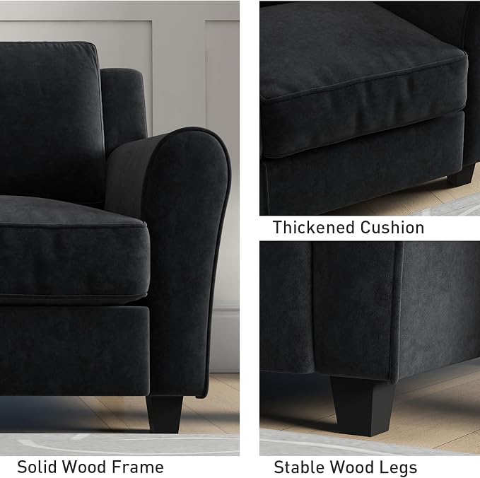 Bonzy Home 58" Loveseat Couches for Living Room, 2 Seater Modern Comfy Love Seat with Thick Cushion for Small Space Home Apartment Office Studio