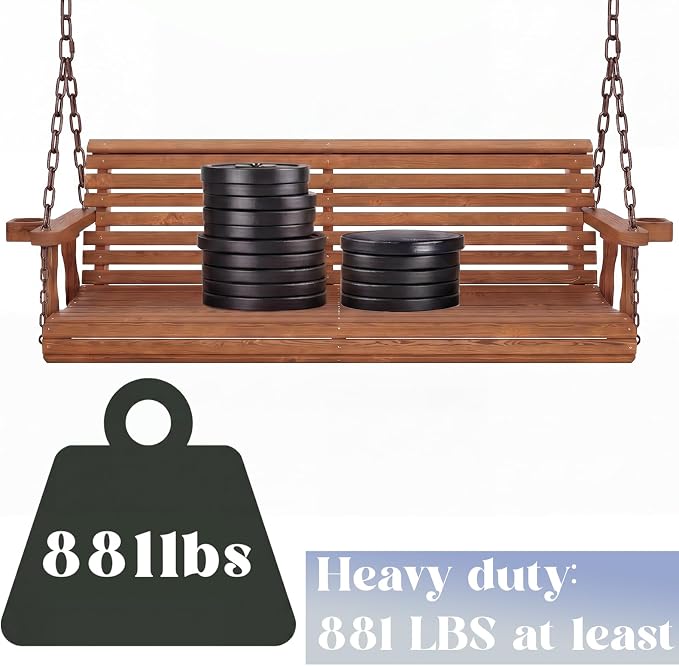Heavy Duty Porch Swing Hanging Chain Kit (2 Pack) 1500 Lbs Capacity, up to 8 ft Length- Rustproof Zinc-Plated, 6 Quick Links & 2 Y-Chain Assemblies(Bronze,Better Rust Protection)