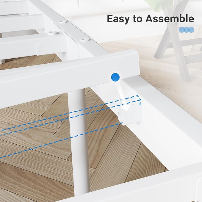 Avenco Metal Platform Bed Frame Queen Size with Classical Headboard and Footboard, 14 Inch, Under Bed Storage, Strong Metal Slats Support, Mattress Foundation, No Box Spring Needed