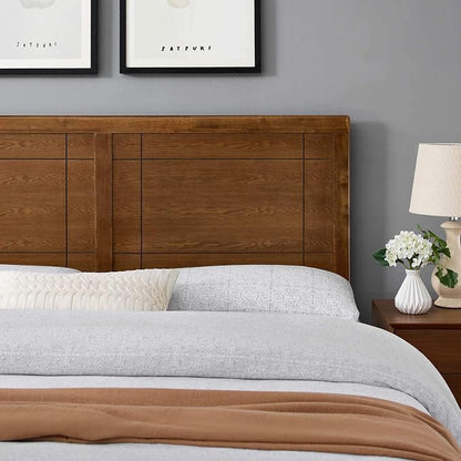 Modway MOD-6221-WAL Archie Full Wood Headboard, Walnut