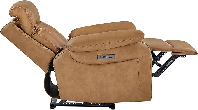 KISLOT Power Recliner Chair Wall Hugger Recliner with Adjustable Headrest and Footrest Dual Motor Electric Faux Leather Reclining Sofa with USB/Type-C Charging for RV Living Room Bedroom