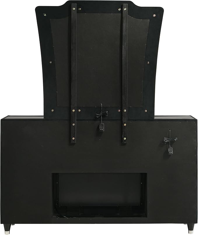 Coaster Home Furnishings Lorient 8-Drawer LED Flame Box Dresser and Mirror Black 223163FBM
