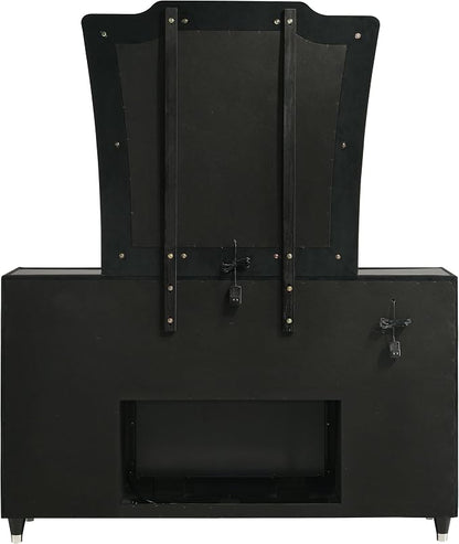 Coaster Home Furnishings Lorient 8-Drawer LED Flame Box Dresser and Mirror Black 223163FBM