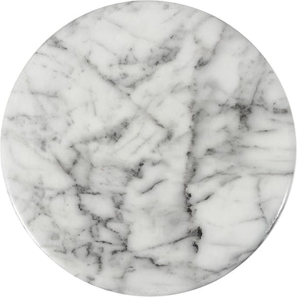 JONATHAN Y Troy Modern 17" Faux Marble Cylinder Accent Table, Round Pedestal End Table and Decorative Indoor Stool for Living Room, Small Minimalist Drum Side Table, White and Black TBL1101A