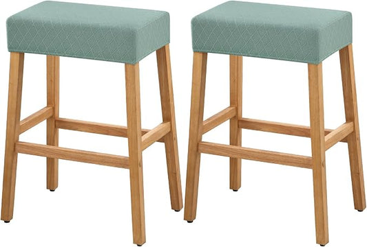 YISUN Stool Covers Rectangle - 2 Pack Stretch Waterproof Saddle Seat Cover Counter Bar Stools Bar Chairs Covers Kitchen Island Chairs Cushion Protector