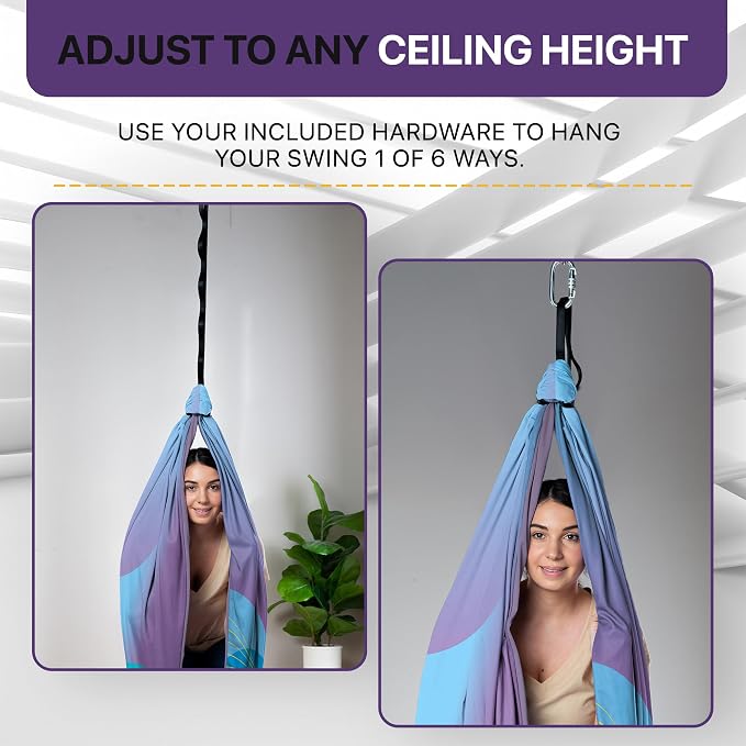 Indoor Sensory Swing for Kids or Outdoor – Holds 300lbs, Double-Layer, & 360° Swivel, Calming Compression Therapy Swing Hammock for Kids & Adults with All Hardware – Sensory-Motor Toys & Gifts