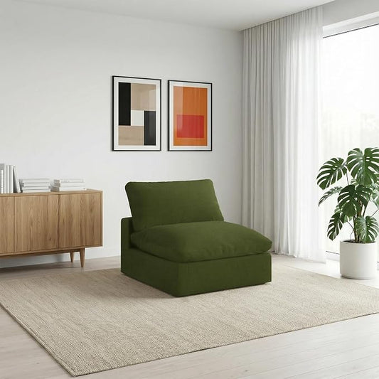 Modular Sectional Sofa,Extra Comfty Deep-Seat-Filled Couch,Green Modern Couches for Living Room,Apartment,Office,Small Space