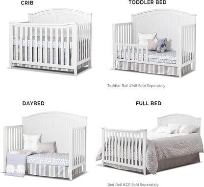 Sorelle Furniture Fairview Crib, Classic 4-in-1 Convertible Crib, Made of Wood, Non-Toxic Finish, Wooden Baby Bed, Toddler Bed, Child’s Daybed and Full-Size Bed, Nursery Furniture -White