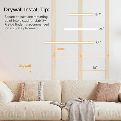 Oak Floating Shelves for Wall，24in Wall Mounted Display Ledge Shelves Perfect for Bedroom, Bathroom, Living Room and Kitchen Decoration Storage (Oak, Set of 2)