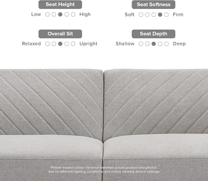 mopio 76.4" Futon Sofa Bed, Couch, Loveseat, Sleeper Sofa, Mid Century Modern Futon Couch, Sofa Cama, Couches for Living Room (Light Gray Fabric)
