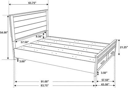 Coaster Home Furnishings Woodmont Farmhouse 5-Piece Bedroom Set Queen Size Storage Panel Bed Frame 54-inch Headboard Rustic Golden Brown 222631Q-S5