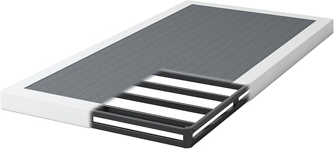 NHODIR Twin XL Box Spring Mattress Foundation, 3 Inch Low Profile | Heavy Duty Metal, Fabric Cover, Easy Assembly, Non-Slip & Noise-Free