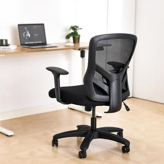 YFO Big and Tall Office Chair 500LBS - Computer Desk Chair with Adjustable Lumbar Support, Heavy Duty Ergonomic Mesh with 360 Rotation 2D Arm and Extra Wide Comfty Seat, Quiet Wheels for Adults, Black