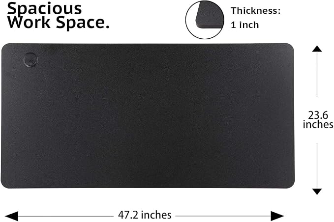 UNICOO Melamine 47.2 x 23.6 Inch Universal Table Top for Standard and Sit to Stand Height Adjustable Home and Office Desk Frames (Tabletop 47.2 - Black)