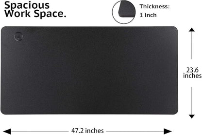 UNICOO Melamine 47.2 x 23.6 Inch Universal Table Top for Standard and Sit to Stand Height Adjustable Home and Office Desk Frames (Tabletop 47.2 - Black)