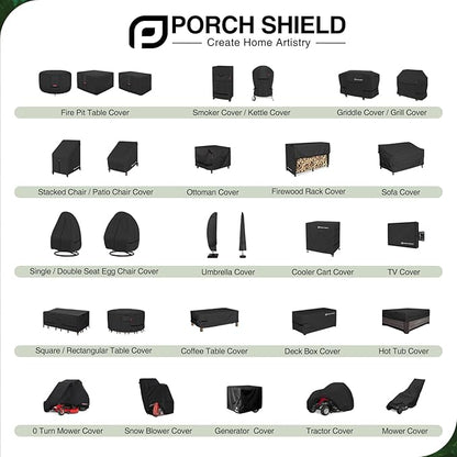 Porch Shield Round Patio Fire Pit Cover Fade Resistant Waterproof Outdoor Firepit Cover 50 inch for Fire Bowl