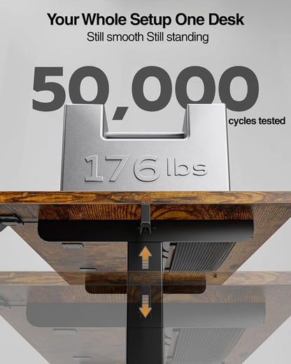 Acrolix Electric Standing Desk, Height Adjustable Home Office Desk with Memory Presets & Cable Management,Rustic Brown Sit Stand Desk for Work from Home, Ergonomic Computer Desk (40" x 24")