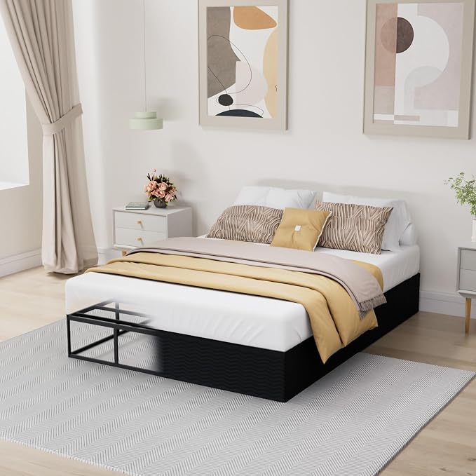 Tyndall 10 Inch Full Size Box Spring, Heavy Duty Metal Box Spring for Full Bed Mattress Foundation with Fabric Cover, Noise-Free, Non Slip, Easy Assembly