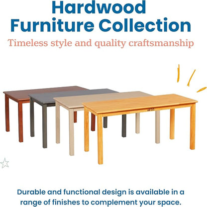 ECR4Kids 24in x 48in Rectangular Hardwood Table with 22in Legs, Kids Furniture, Honey