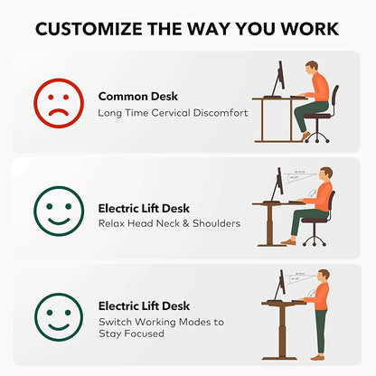 Cubiker L Shaped Standing Desk - 63 x 55 Inch Electric Adjustable Height Corner Standing Desk, Ergonomic Sit Stand Up Table with 3 Memory Buttons, Splice Board for Home Office, Black