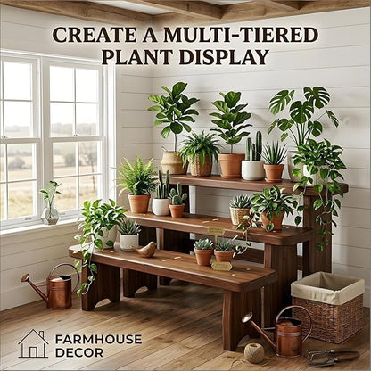 Entryway Bench, 24" to 59" Solid Wood Bench, Wooden Shoe Bench for Entryway, Farmhouse End of Bed Bench for Bedroom, Dining Room, Kitchen, Window Seat, Outdoor Garden Bench Seat