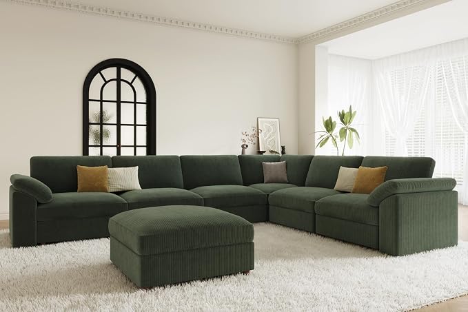EASE MOOSE Oversized Modular Sofa,Luxury Modern Comfort Large L Shape Sectional Couch Wide Deep Seat Sectional Cloud Couch,Removable Cover