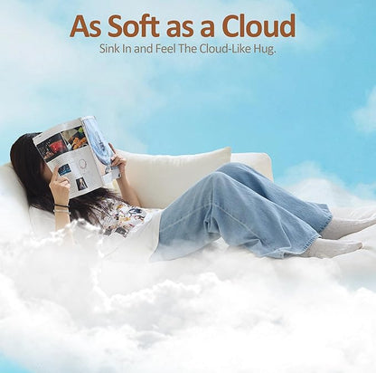 146''Cloud Boneless Sectional Couch, Modular Sectional Sofa Deep Seat, Oversized Upholstered Convertible Comfy 4 Seater Chenille Memory Foam Sofa Couches for Living Room, Beige