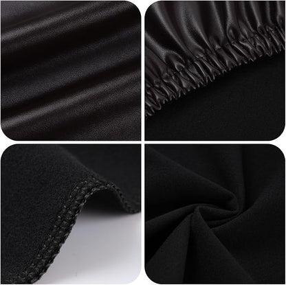 YISUN Stool Covers Rectangle - 4 Pack Stretch Oilproof Waterproof PU High Chair Cover Vanity Stool Cover Pub Counter Bar Stool Covers Saddle Seat Cover with Elastic Bands