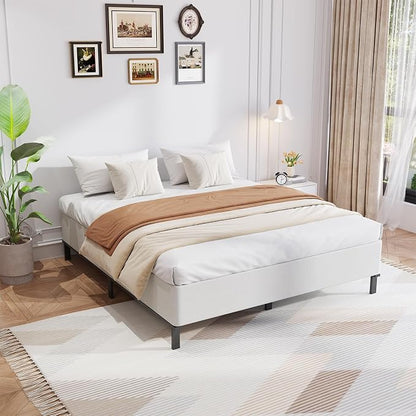 Awesofurni Queen Box Spring, 8 Inch Box Spring for Queen Bed, 3000 lbs Heavy Duty Metal Frame Mattress Foundation with Fabric Cover, Easy Assembly-Noise Free