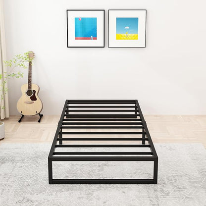 Lutown-Teen 12 Inch Twin XL Bed Frames Heavy Duty Sturdy Metal Platform Bed Frame No Box Spring Needed, Noise Free, Easy Assembly, Black