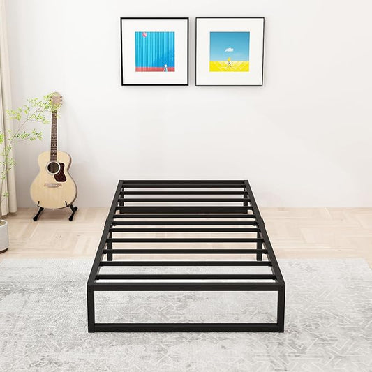 Lutown-Teen 8 Inch Twin Bed Frames Heavy Duty Metal Twin Platform Bed Frame No Box Spring Needed, Noise Free, Easy Assembly, Black
