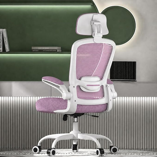 Mimoglad Office Chair, High Back Ergonomic Desk Chair with Adjustable Lumbar Support and Headrest, Swivel Task Chair with flip-up Armrests for Guitar Playing, 5 Years Warranty
