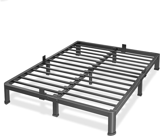 Superay 10 Inch Queen Size Metal Platform Bed Frame with Round Corners, Storage Space Under High Bed Frame-Heavy Duty Steel Slats Support, Noise Free - Easy Assembly - No Box Spring Needed