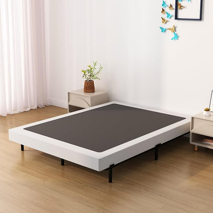 Upcanso King Box Spring Bed Base 4 inch, Low Profile Metal Box Spring King with Fabric Cover, 3000 Lbs Max Weight Capacity Mattress Foundation, Noise-Free, Easy Assembly