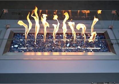 Stanbroil 10-Pound Fire Glass - 1/2 inch Reflective Tempered Fire Glass for Fireplace Fire Pit, Pacific Blue Reflective