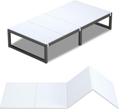 Lutown-Teen Bunkie Board Twin Under Mattress High-Density Polymer Twin Size Bunkie Board Anti-Sag, Breathable, Moisture Resistant, Noise Minimizing, White