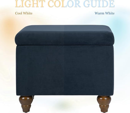 HomePop 22" Medium Rectangular Storage Ottoman - Blue Velvet