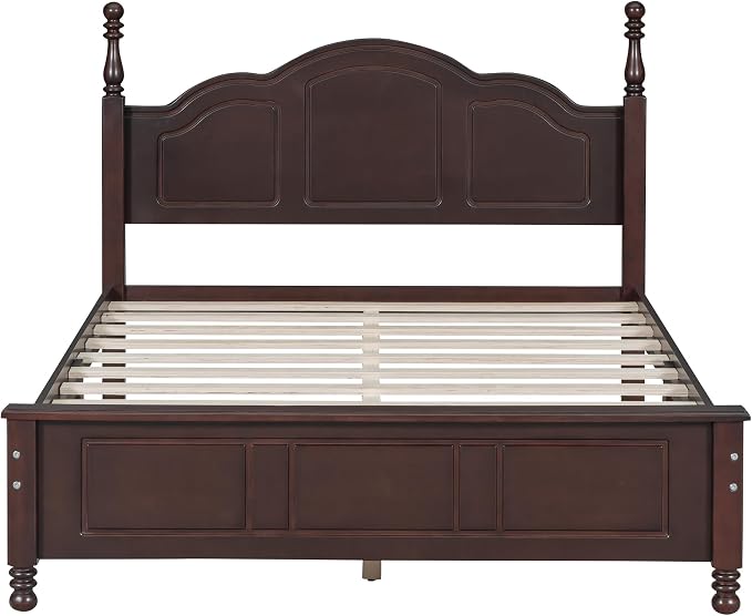 Harper & Bright Designs Bedroom Set Furniture, 3-Pieces Bedroom Sets, Full Size Wood Platform Bed and 2 Nightstands, Dark Walnut