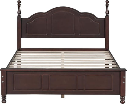 Harper & Bright Designs Bedroom Set Furniture, 3-Pieces Bedroom Sets, Full Size Wood Platform Bed and 2 Nightstands, Dark Walnut