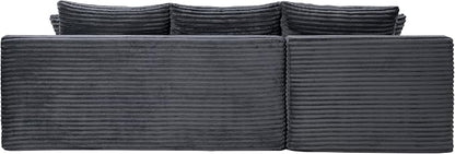 95" L-Shaped Cloud Sectional Couch, Left Facing Modular Compressed Boneless Sectional Sofa with Chaise Lounge, Plush Corduroy Boneless Corner Sofa for Living Room