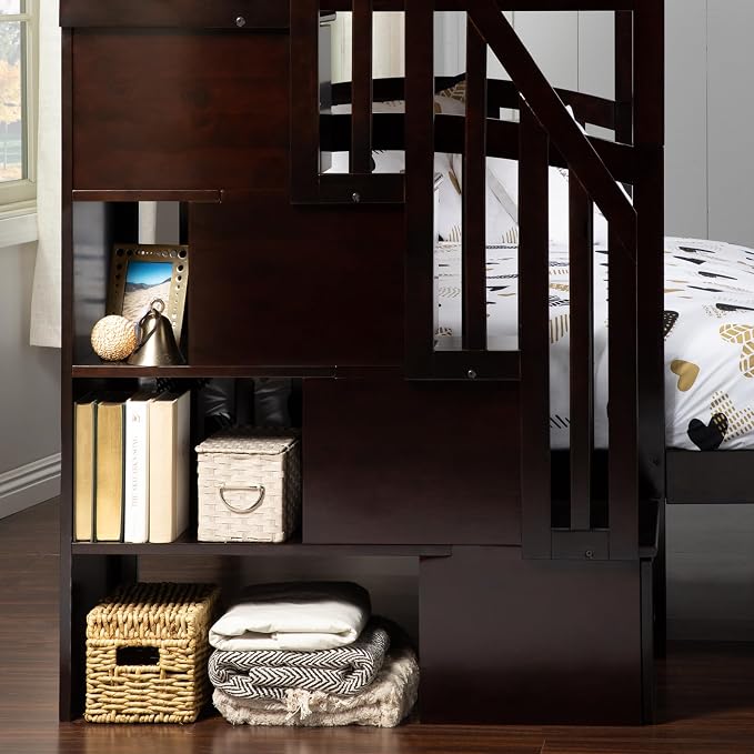 AFI, Westbrook Staircase Bunk Bed Twin Over Full, Espresso