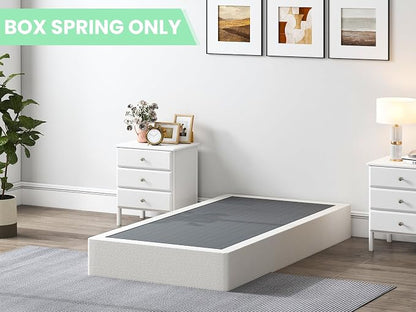 QEROMY 9 Inch High Profile Box Spring, Sturdy Metal Frame Mattress Foundation, Easy Assembly, Quiet & Noise-Free, Twin Size