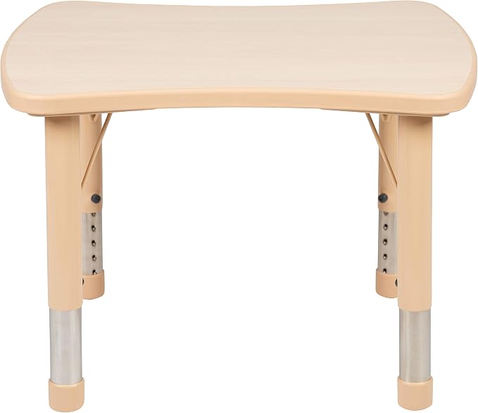 Flash Furniture Wren 21.875"W x 26.625"L Rectangular Natural Plastic Height Adjustable Activity Table