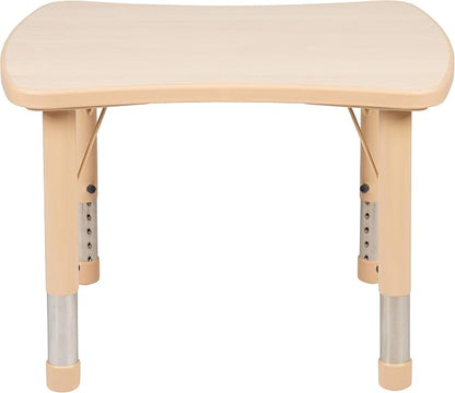 Flash Furniture Wren 21.875"W x 26.625"L Rectangular Natural Plastic Height Adjustable Activity Table