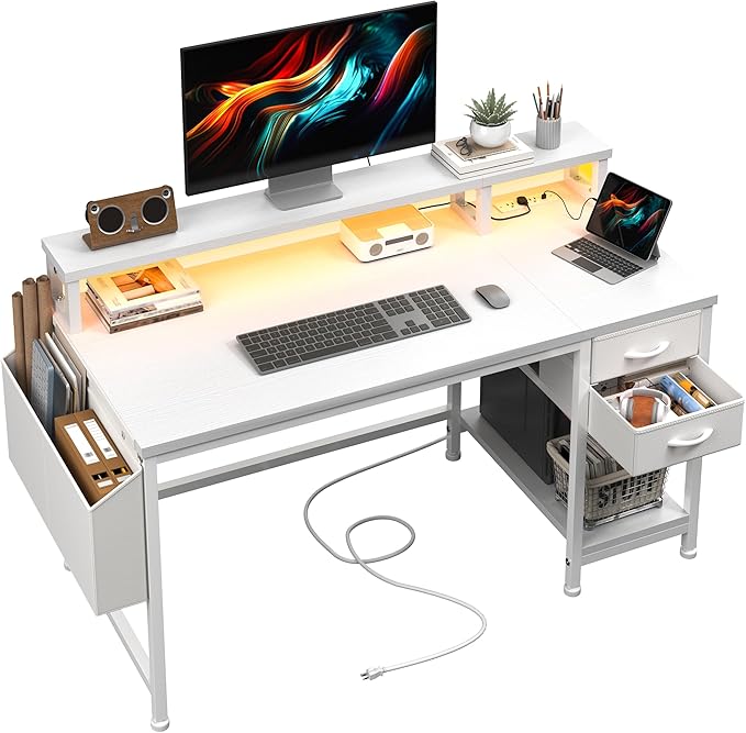 DurayLoly 40" Small Gaming Desk with Remote Control RGB Light for Teen Gamer,10m Full-Color Strip with Wireless Remote,20 Dynamic & 20 Lighting Modes, Effortless Control to Level Up Your Gaming Vibe